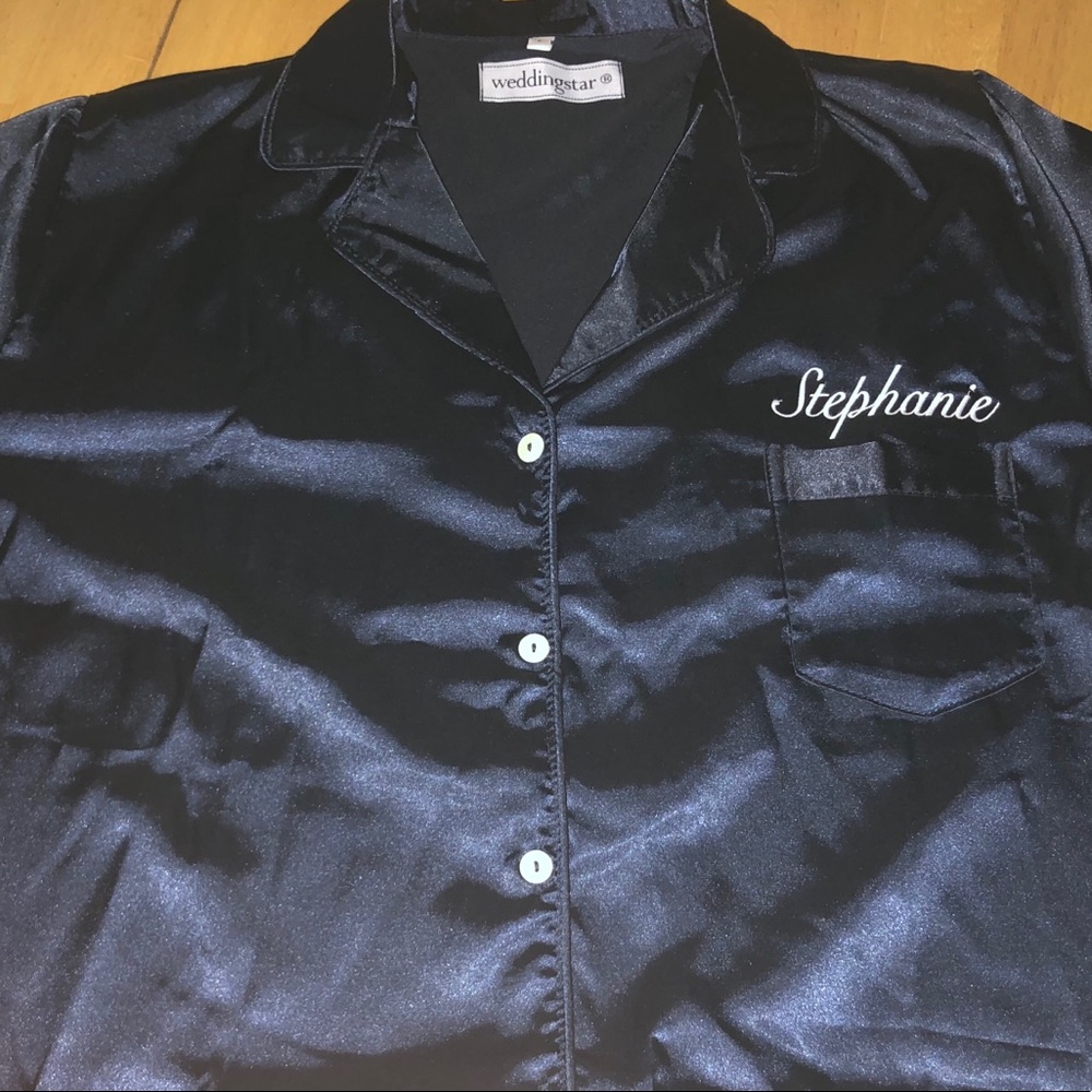 Large personalized silk like pj top